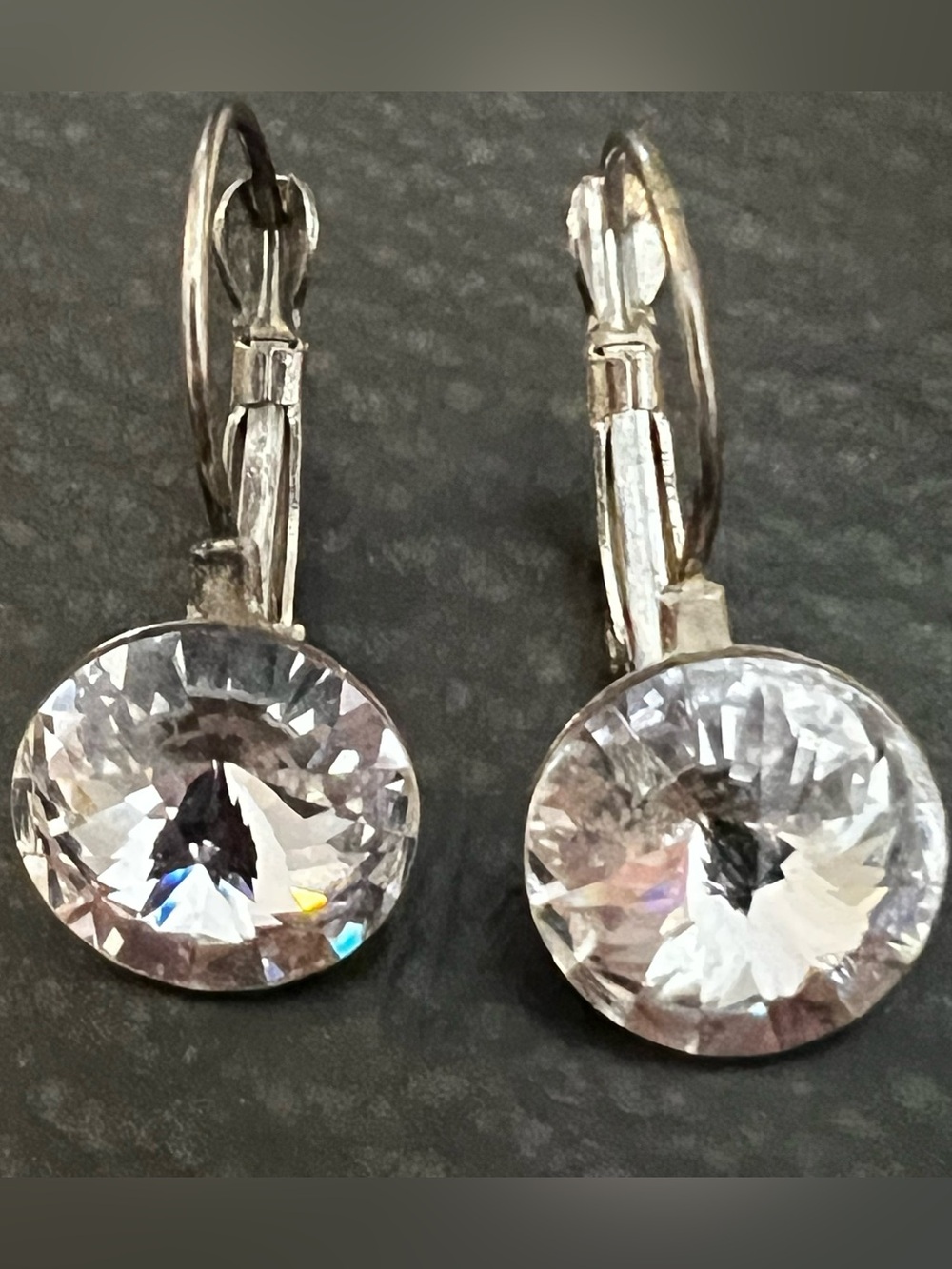 Clear Crystal Drop Earrings - Unbranded